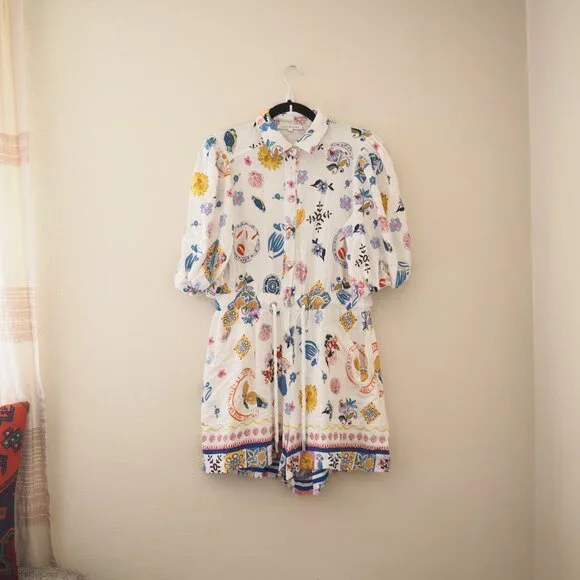 Label of Love Portafino Playsuit Short Sleeve Floral Romper sz L - Picture 4 of 13